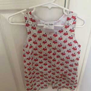 Kids Bulldog Print Shirt - Red and White